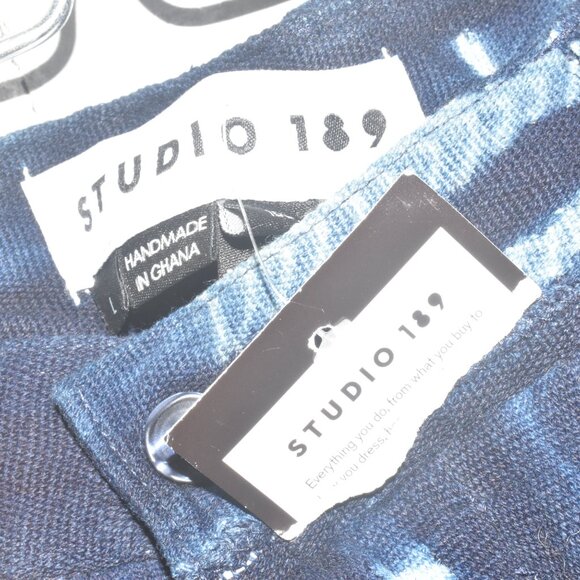 Studio 189 Indigo Mud Cloth Andy Pants Size Large $550! - Picture 7 of 11